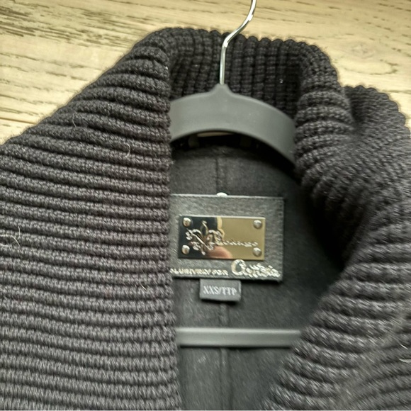 Mackage Aritzia Black Bessie Jacket Knit Lapel Wool Coat - XXS - Picture 7 of 8